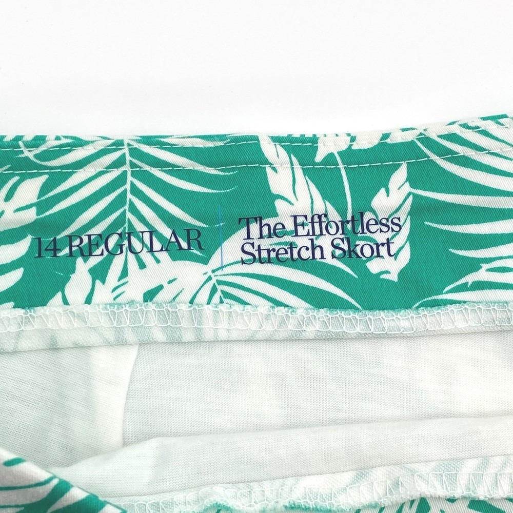 Croft & Barrow Effortless Stretch Skort‎ Womens 14 Green White Palm Tennis Beach - Picture 6 of 7
